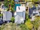 Aerial view showcasing a home's metal roof and a private pool at 3314 W Barcelona St, Tampa, FL 33629