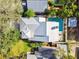 Bird's-eye view showing house, pool, and backyard at 3314 W Barcelona St, Tampa, FL 33629