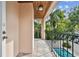 Private balcony overlooking a sparkling pool and lush landscaping at 3314 W Barcelona St, Tampa, FL 33629
