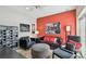 Gathering room with comfortable seating and media center at 3314 W Barcelona St, Tampa, FL 33629