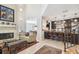Open concept kitchen and living room with modern finishes at 3314 W Barcelona St, Tampa, FL 33629
