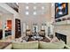 Spacious living room with high ceilings and a fireplace at 3314 W Barcelona St, Tampa, FL 33629