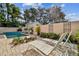 Private pool with lounge chairs and lush landscaping at 3314 W Barcelona St, Tampa, FL 33629