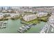 Aerial view of condo building with private boat slips at 425 150Th Ave # 2401, Madeira Beach, FL 33708
