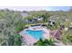 Community pool and surrounding amenities from above at 4507 S Oak Dr # P71, Tampa, FL 33611