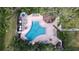 Aerial view of community pool with surrounding lounge chairs at 4507 S Oak Dr # P71, Tampa, FL 33611
