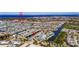 Stunning aerial shot of the waterfront community, showcasing canals, boat docks, and proximity to open water at 5606 Seagrass Pl, Apollo Beach, FL 33572