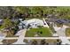 Aerial view of a house with a newly landscaped yard at 638 Mehlenbacher Rd, Belleair, FL 33756