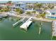 Private dock with boat lift, waterfront property at 65 Dolphin Dr, Treasure Island, FL 33706