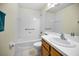 Clean bathroom, featuring a bathtub, toilet and sink at 1215 Dustan Pl, Trinity, FL 34655