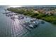 Aerial view of a full-service marina with many boats at 1308 Alhambra Dr, Apollo Beach, FL 33572