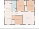 Two bedroom, one bath floor plan with kitchen, dining area, and living room at 1575 S Martin Luther King Jr Ave, Clearwater, FL 33756