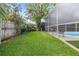 Artificial turf backyard with a screened-in pool area at 1926 Burlington N Ave, St Petersburg, FL 33713