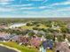 Aerial view of neighborhood with lake and homes at 20716 Amanda Oak Ct, Land O Lakes, FL 34638