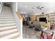 Stairs leading to upper level, view of living room at 835 7Th N Ave, St Petersburg, FL 33701