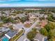 Aerial view of single-Gathering home in a residential neighborhood at 12233 Bartkus Ct, Hudson, FL 34669