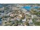 Aerial view showing home's location and lot size within a residential neighborhood at 195 Rusk Cir, Spring Hill, FL 34606