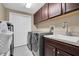 Laundry room with washer, dryer, and cabinets at 7069 Key Haven Rd # 504, Seminole, FL 33777