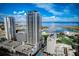 Aerial perspective showcasing a highrise building near marina and stadium at 301 1St S St # 1002, St Petersburg, FL 33701