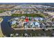 Aerial view of a waterfront home and neighborhood at 5614 Seagrass Pl, Apollo Beach, FL 33572