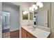 Bathroom with single vanity and view to another room at 5614 Seagrass Pl, Apollo Beach, FL 33572