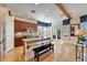Island kitchen with granite countertops and stainless steel appliances at 5614 Seagrass Pl, Apollo Beach, FL 33572