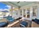 Bright and airy screened porch with comfortable seating at 5614 Seagrass Pl, Apollo Beach, FL 33572