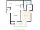 Floor plan showing a living room, kitchen, bedroom and bath at 10265 Gandy N Blvd # 1507, St Petersburg, FL 33702