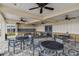Outdoor kitchen with granite counters and seating at 38296 Sonnet Landing Ave, Zephyrhills, FL 33540