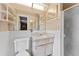 Clean bathroom with shower, toilet and vanity at 5147 Perennial Dr, Holiday, FL 34690