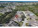 Aerial view highlighting a home's location in a residential area at 5320 Golden Isles Dr, Apollo Beach, FL 33572