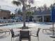 Relaxing pool area with tables, chairs, and water features at 5508 Viola Lee Way, Lutz, FL 33558