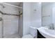 Shower stall with updated tile and fixtures at 6781 121St Ave # F, Largo, FL 33773