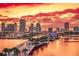 Stunning sunset view over the city skyline at 724 Bayshore Dr, Terra Ceia, FL 34250