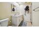 Bathroom with double vanity and updated fixtures at 25555 Oaks Blvd, Land O Lakes, FL 34639