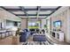 Spacious living room featuring a sectional sofa and a modern fireplace at 4318 Pullet Ct, Lakewood Ranch, FL 34211