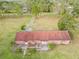 Aerial view of single story home with large backyard and patio at 10813 Dixon Dr, Riverview, FL 33579