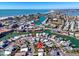 Aerial view showcasing the property's waterfront location at 11435 2Nd E St, Treasure Island, FL 33706