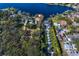 Aerial view showcasing the property's lakefront location and neighborhood at 11710 N Armenia Ave, Tampa, FL 33612
