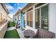 Small backyard with patio furniture and shed at 17744 1St E St, Redington Shores, FL 33708