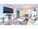 Relaxing living room with comfortable seating, a large TV, and an open floor plan at 5555 Gulf Blvd # 209, St Pete Beach, FL 33706