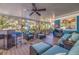 Relaxing screened porch with comfortable seating and a view of the backyard at 5719 23Rd S Ave, Gulfport, FL 33707