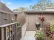 Private backyard with storage shed and lush landscaping at 1111 N Bayshore Blvd # F6, Clearwater, FL 33759
