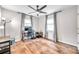 Bright home office features wood floors, ceiling fan, and ample natural light at 1230 32Nd N St, St Petersburg, FL 33713