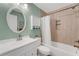 Clean bathroom, updated vanity, and tile shower/tub combo at 22 Penzance Ct, Safety Harbor, FL 34695