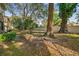 Spacious backyard with mature trees and a fenced perimeter at 4207 Key Thatch Dr, Tampa, FL 33610