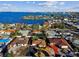 Aerial view of waterfront home with circular driveway at 4235 Moody St, St Pete Beach, FL 33706