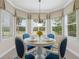 Bright breakfast nook with a table and four chairs, overlooking the backyard at 4936 Sandy Brook Cir, Wimauma, FL 33598