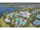 Community pool area with water slide and clubhouse at 6232 Sea Air Dr, Apollo Beach, FL 33572