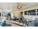 Covered back porch with ceiling fan and outdoor seating at 718 40Th Ne Ave, St Petersburg, FL 33703